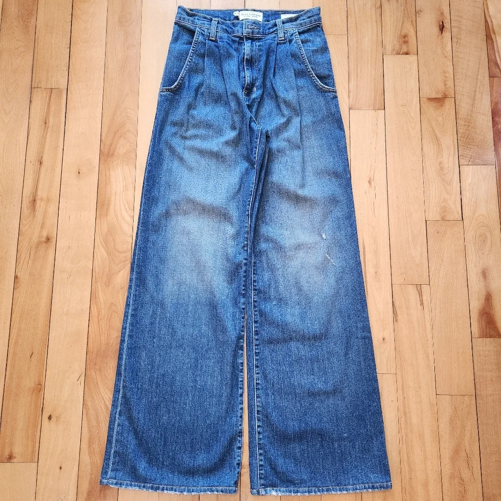 Nili Lotan Flora Pleated Wide Leg Jean - 26 - Picture 7 of 11